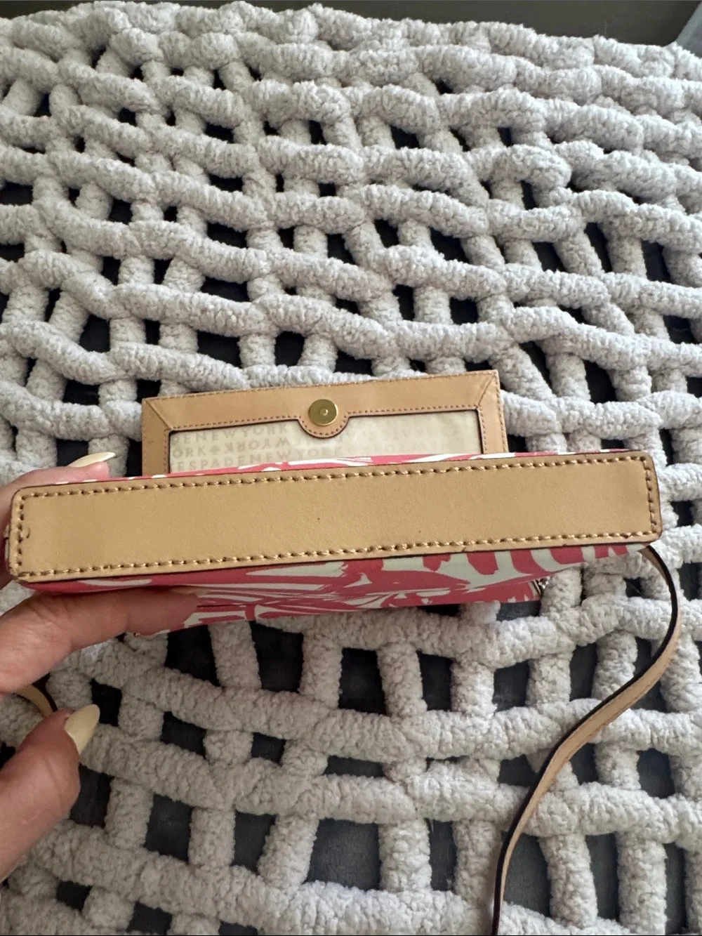 kate spade Pink & White Palm-Print Crossbody